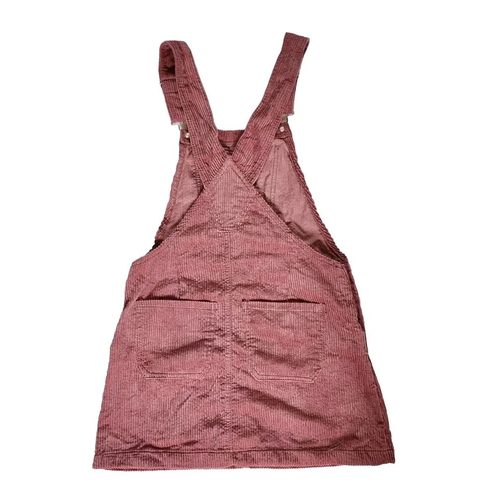 Love Tree Mauve Blush Bib Overall Corduroy Jumper Mini Skirt S Womens Juniors - Picture 2 of 4